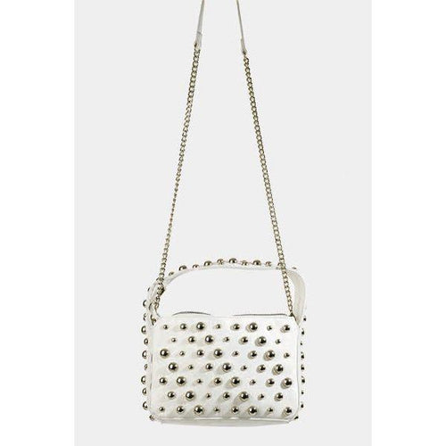 Load image into Gallery viewer, Fame Ball Studded Square Handbag: A Statement of Elegance
