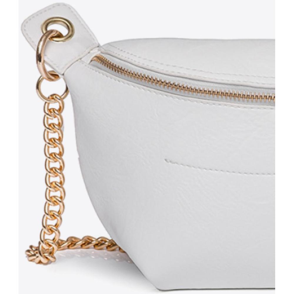 Leather Chain Strap Crossbody Bag