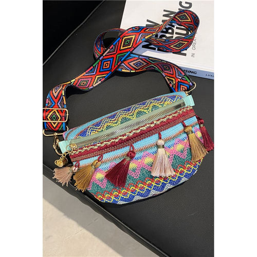 Load image into Gallery viewer, Bohemian Sling Bag with Tassels
