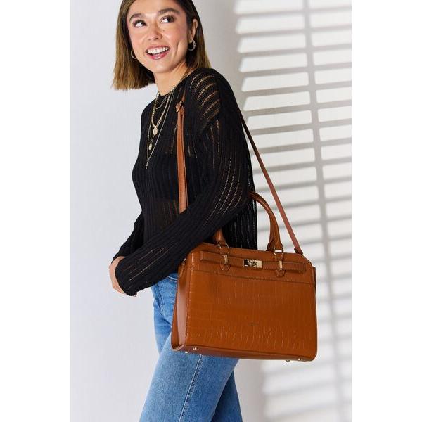 David Jones Texture PU Leather Handbag - Elevate Your Elegance