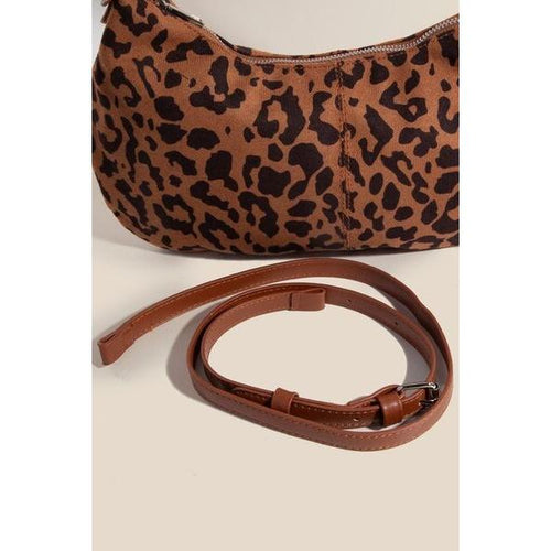 Load image into Gallery viewer, Fame Leopard Middle Stitch Zipper Handbag - A Touch of Elegance
