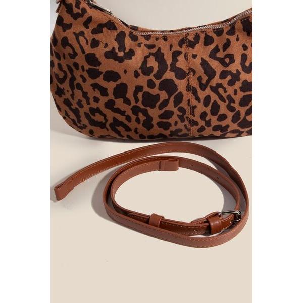 Fame Leopard Middle Stitch Zipper Handbag - A Touch of Elegance