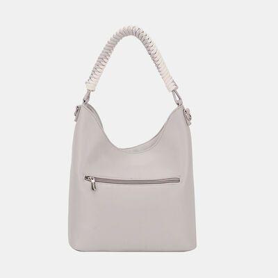 Load image into Gallery viewer, David Jones Woven Handle PU Leather Handbag - A Statement of Elegance
