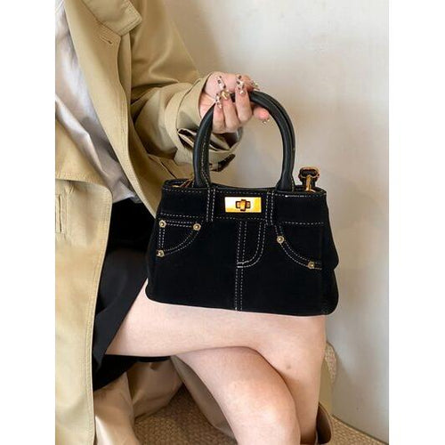 Load image into Gallery viewer, Luxe Suede Adjustable Strap Double-Use Handbag
