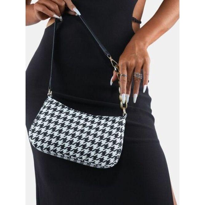 Houndstooth Polyester Handbag