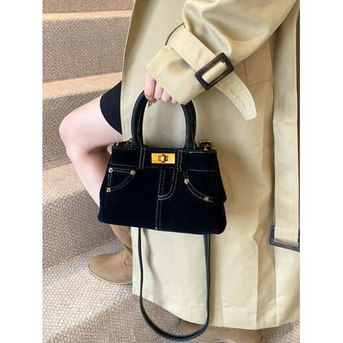 Load image into Gallery viewer, Luxe Suede Adjustable Strap Double-Use Handbag
