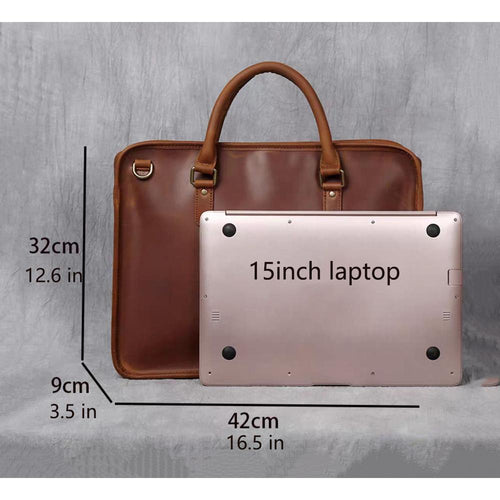 Load image into Gallery viewer, Hemming Leather Laptop Bag | Vintage Leather Briefcase
