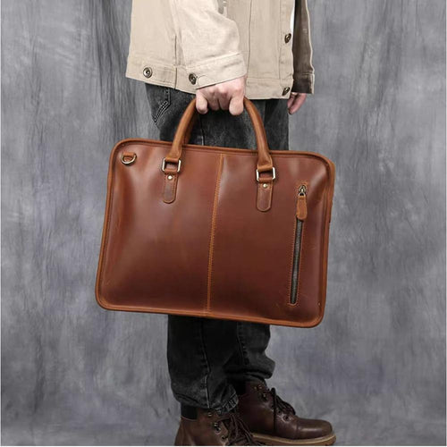 Load image into Gallery viewer, Hemming Leather Laptop Bag | Vintage Leather Briefcase
