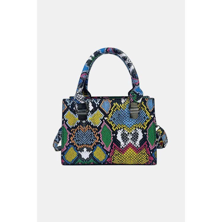 Snakeskin Print PU Leather Handbag