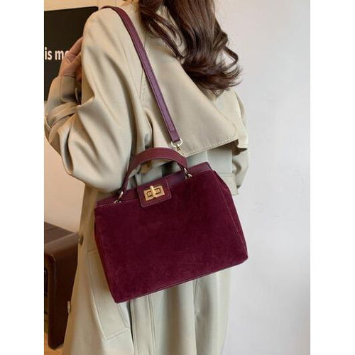 Load image into Gallery viewer, Designer Solid Color Handbag with Removable Strap
