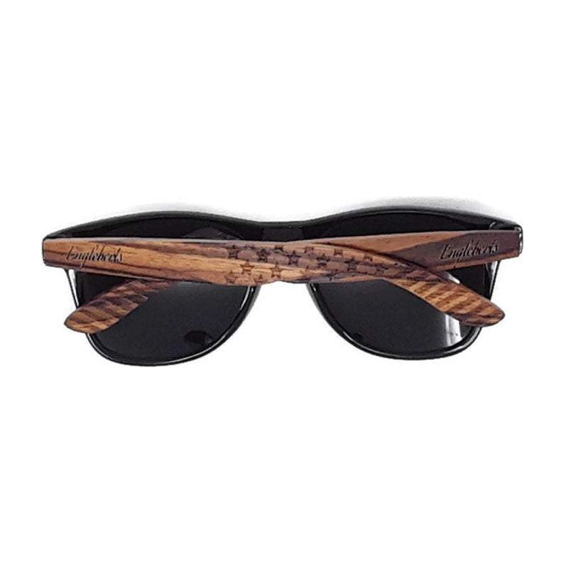 Zebrawood Sunglasses, Stars and Bars, Polarized, Handcrafted