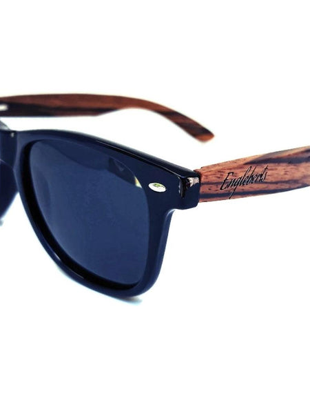 Zebrawood Sunglasses, Stars and Bars, Polarized, Handcrafted
