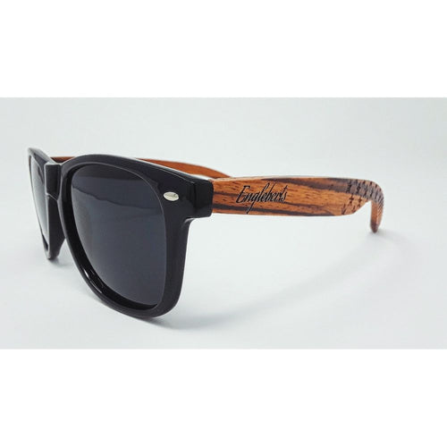 Load image into Gallery viewer, Zebrawood Sunglasses, Stars and Bars, Polarized, Handcrafted
