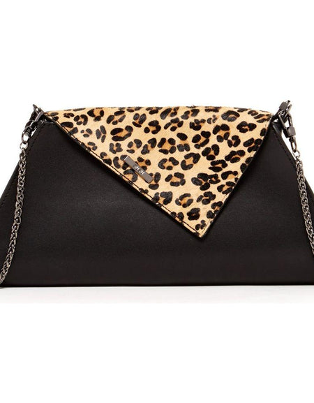 SUSU The Angelica Black Leopard Clutch Bag