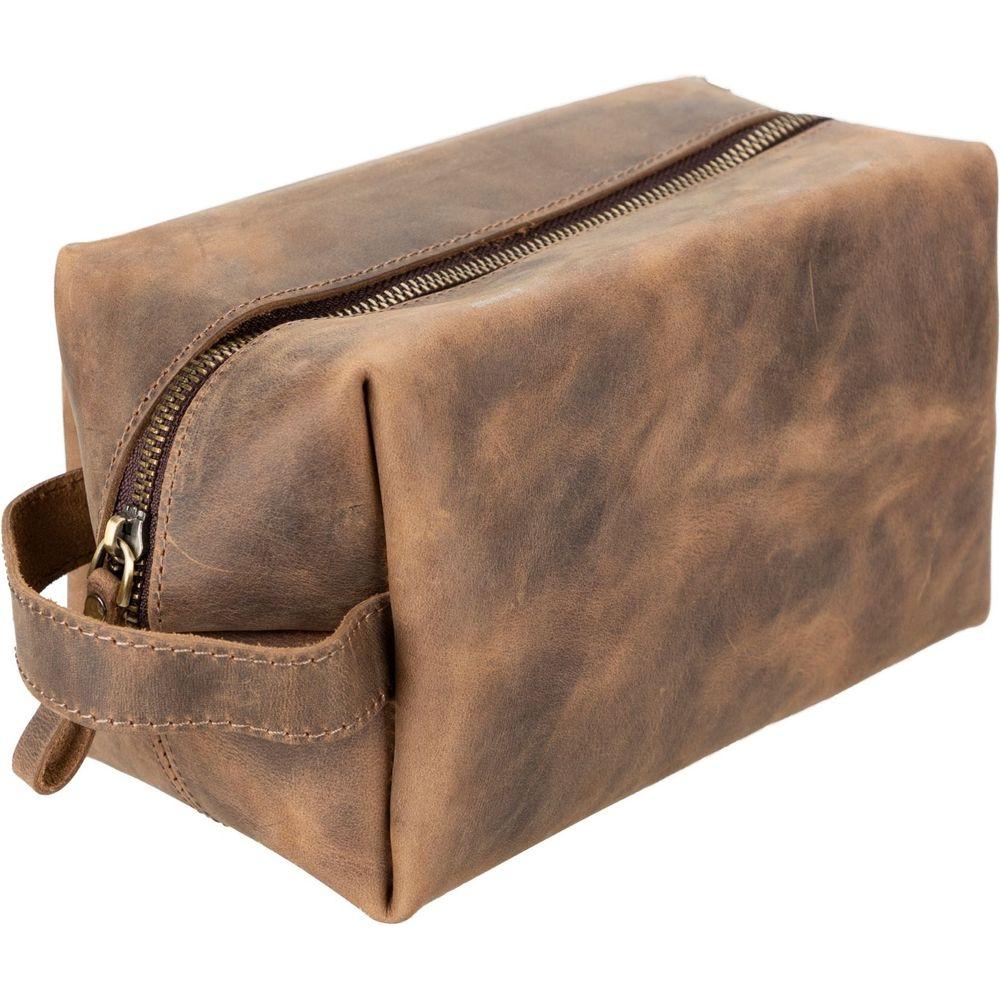 Oswego Men's Leather Dopp Kit & Small Travel Handbag-42