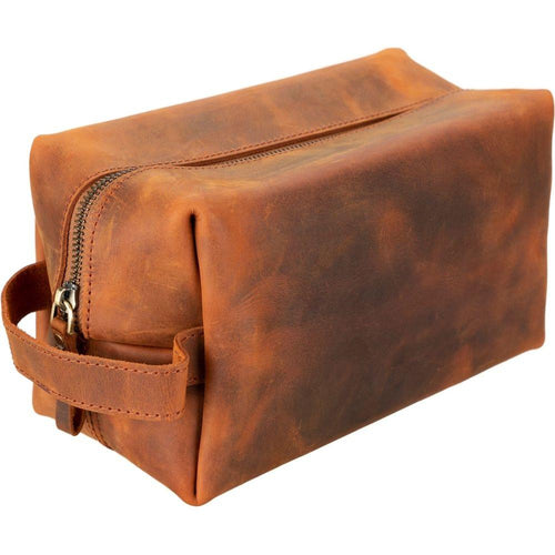 Load image into Gallery viewer, Oswego Men&#39;s Leather Dopp Kit &amp; Small Travel Handbag-65
