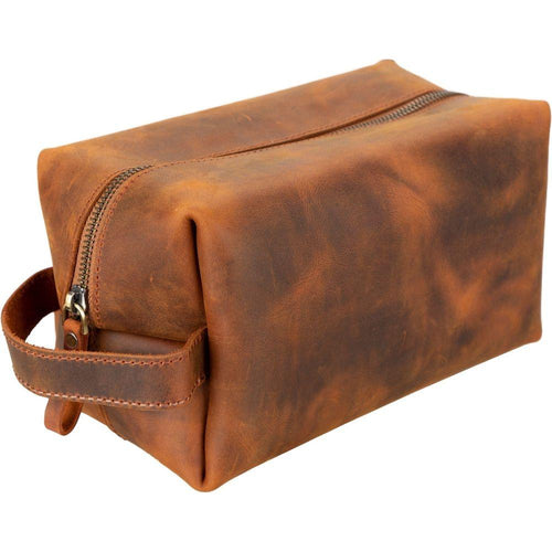 Load image into Gallery viewer, Oswego Men&#39;s Leather Dopp Kit &amp; Small Travel Handbag-49
