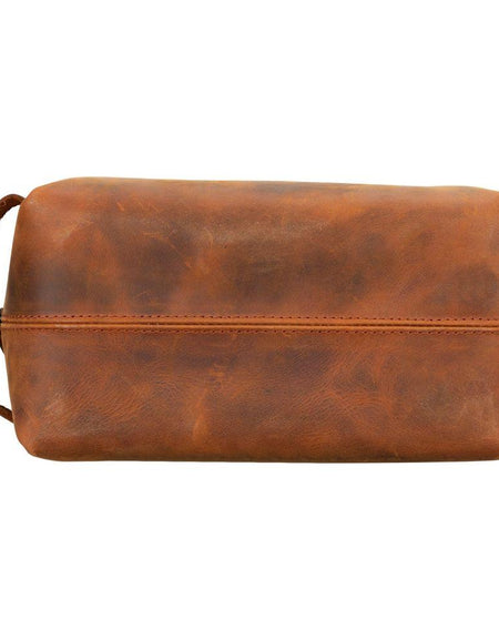 Oswego Men's Leather Dopp Kit & Small Travel Handbag-50