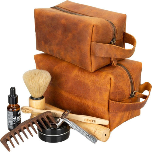 Load image into Gallery viewer, Oswego Men&#39;s Leather Dopp Kit &amp; Small Travel Handbag-31
