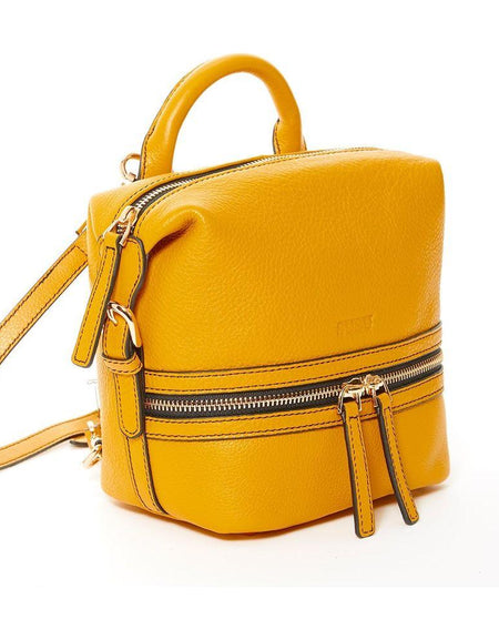 SUSU The Ashley Yellow Leather Backpack Purse