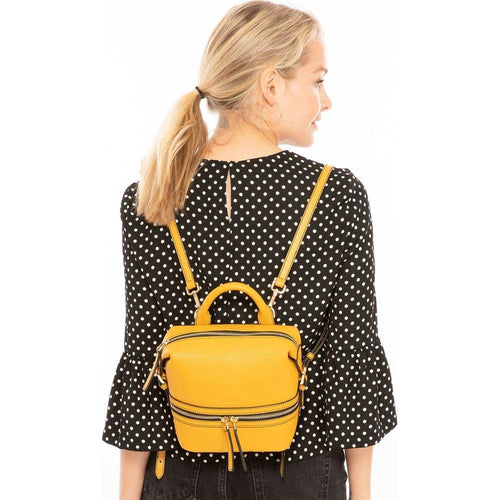 Load image into Gallery viewer, SUSU The Ashley Yellow Leather Backpack Purse
