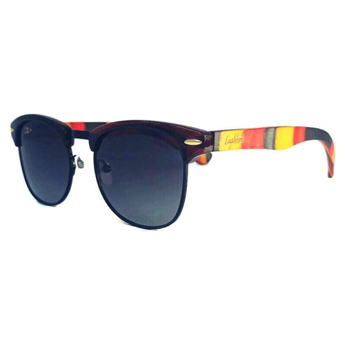 Load image into Gallery viewer, Coral Multi-Colored Skateboard Wood Sunglasses With Case, Gradient
