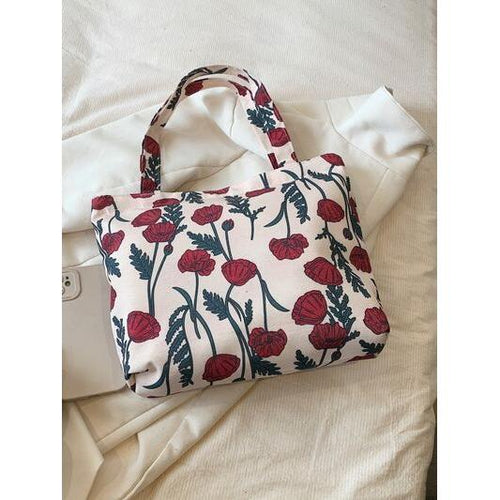 Load image into Gallery viewer, Elegant Printed Canvas Handbag with Zipper
