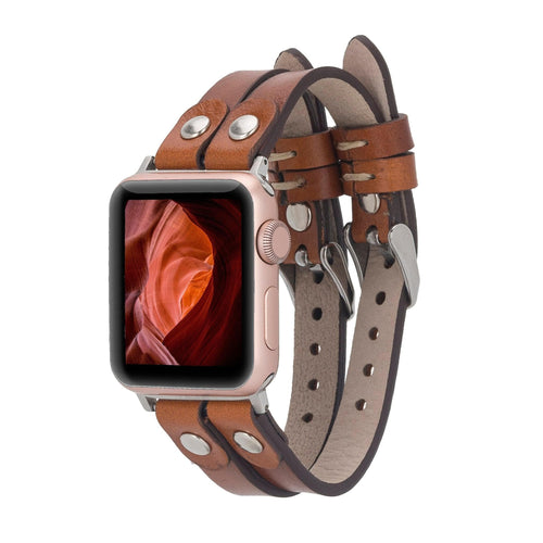 Load image into Gallery viewer, Durham Ely Leather Apple Watch Double Band-0
