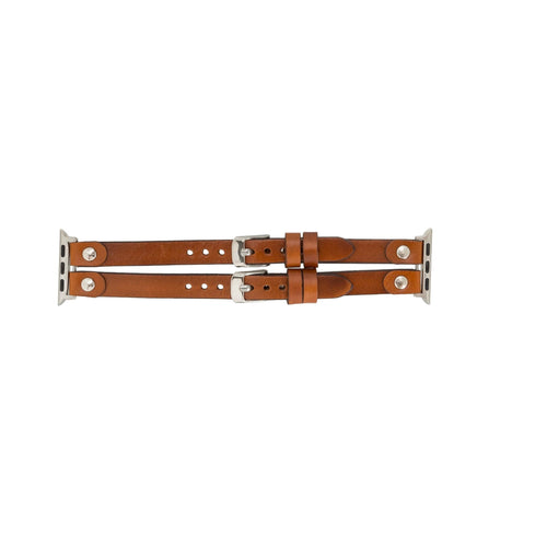 Load image into Gallery viewer, Durham Ely Leather Apple Watch Double Band-3
