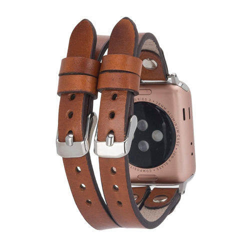 Load image into Gallery viewer, Durham Ely Leather Apple Watch Double Band-1
