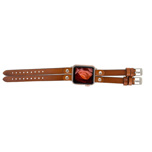 Load image into Gallery viewer, Durham Ely Leather Apple Watch Double Band-4
