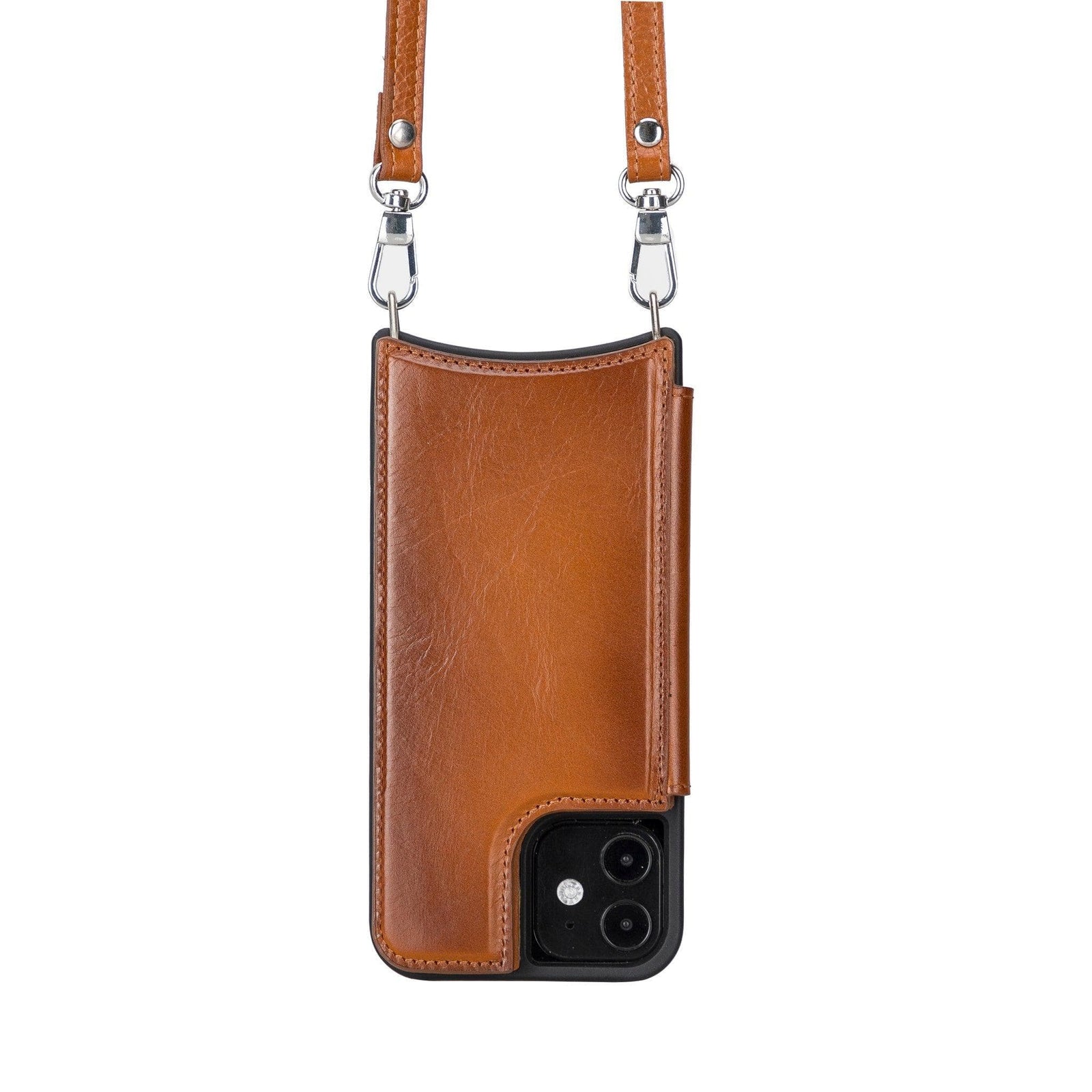 Saff iPhone 12 Series Leather Case with Shoulder Strap-5