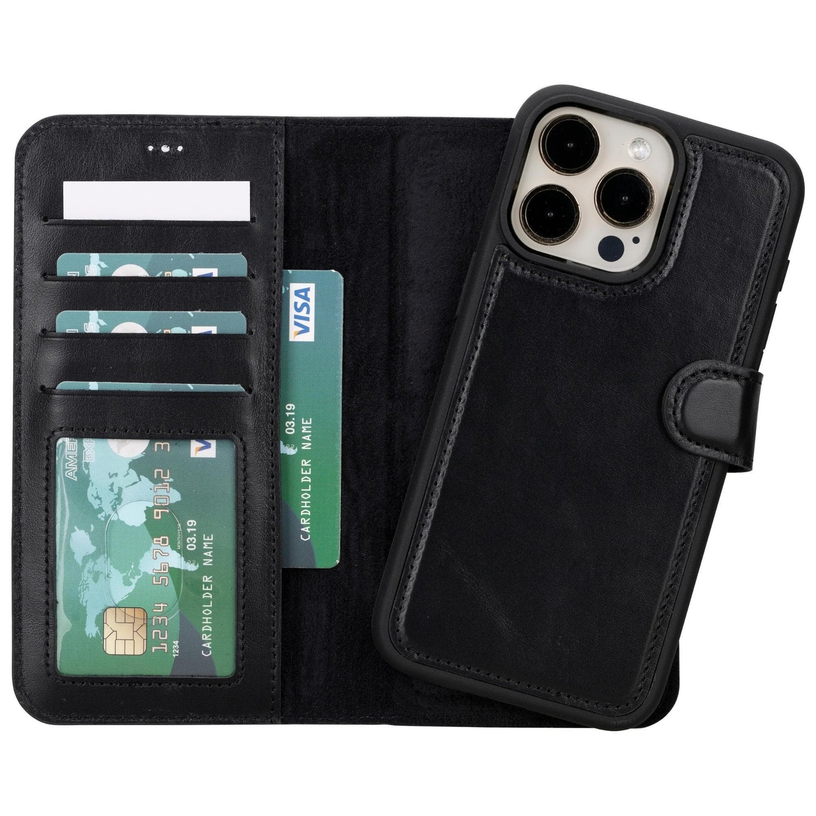 Magic iPhone 15 Pro Max Detachable Leather Wallet Case-0
