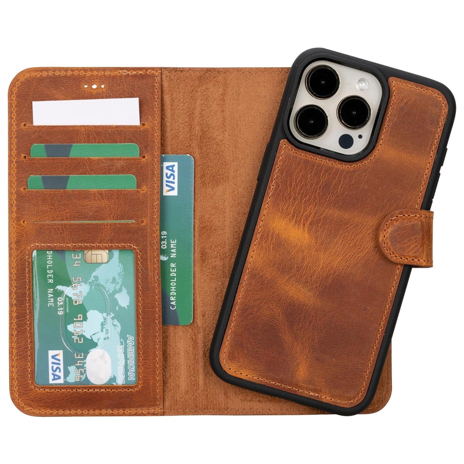 Magic iPhone 15 Detachable Leather Wallet Case-6