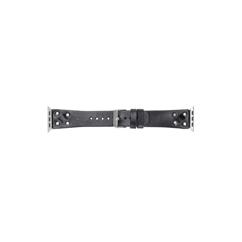 Cross Leather Apple Watch Band with Silver Trok-4