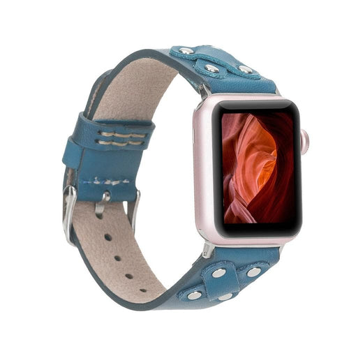 Load image into Gallery viewer, Cross Leather Apple Watch Band with Silver Trok-0
