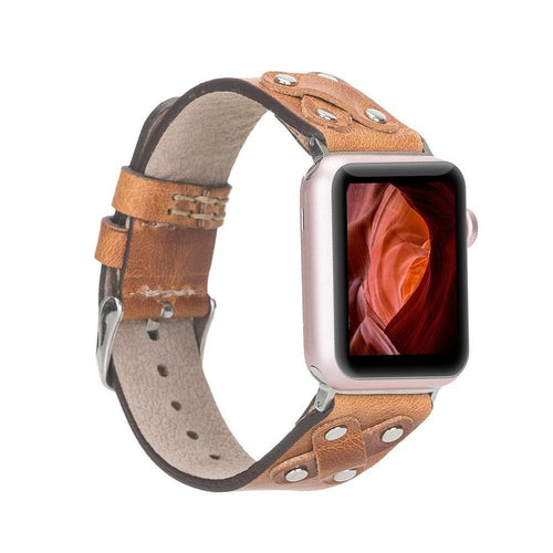 Load image into Gallery viewer, Cross Leather Apple Watch Band with Silver Trok-8
