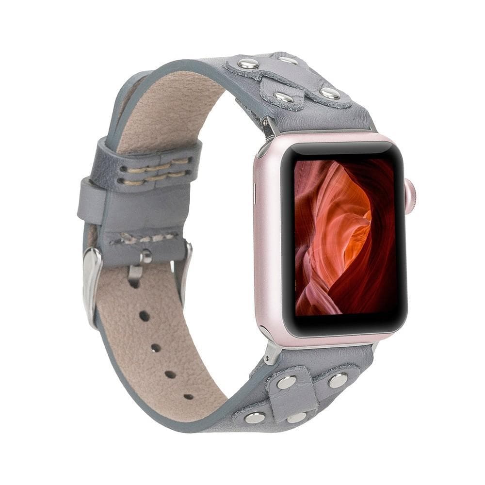 Cross Leather Apple Watch Band with Silver Trok-6