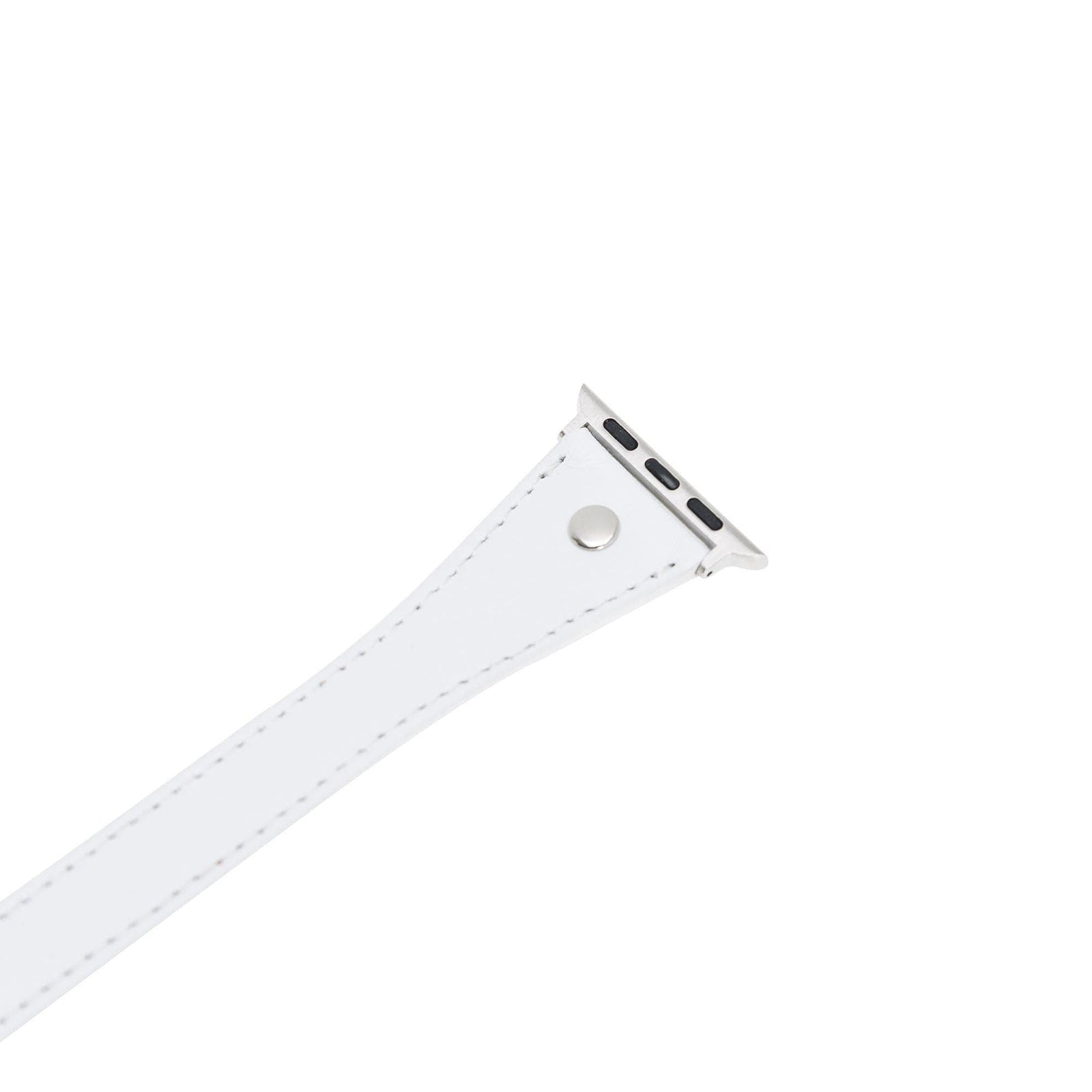 Hector Double Tour Leather Apple Watch Band with Silver Trok-4