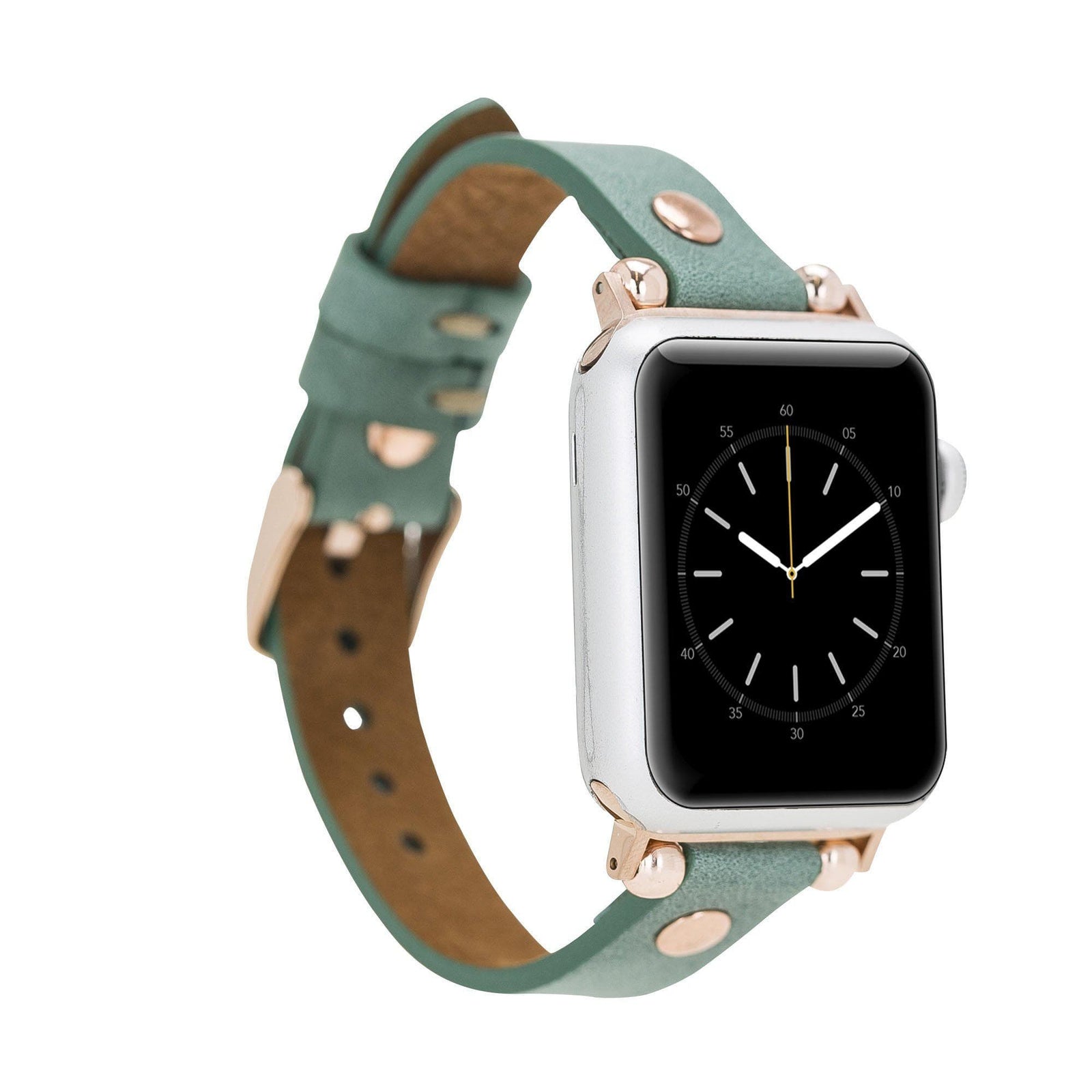 Ferro Leather Apple Watch Band with Rose Gold Trok-6