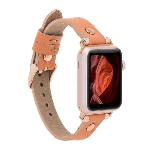 Load image into Gallery viewer, Ferro Leather Apple Watch Band with Rose Gold Trok-8
