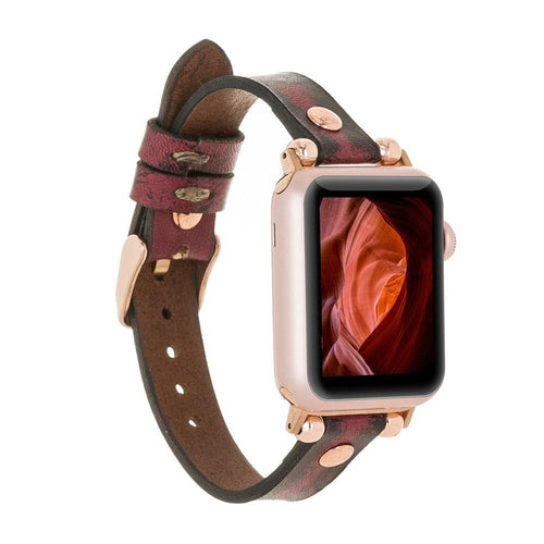 Load image into Gallery viewer, Ferro Leather Apple Watch Band with Rose Gold Trok-9

