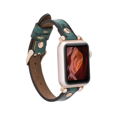 Load image into Gallery viewer, Ferro Leather Apple Watch Band with Rose Gold Trok-10

