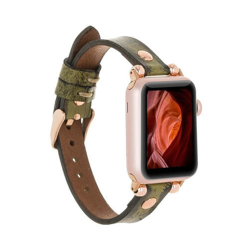Load image into Gallery viewer, Ferro Leather Apple Watch Band with Rose Gold Trok-13
