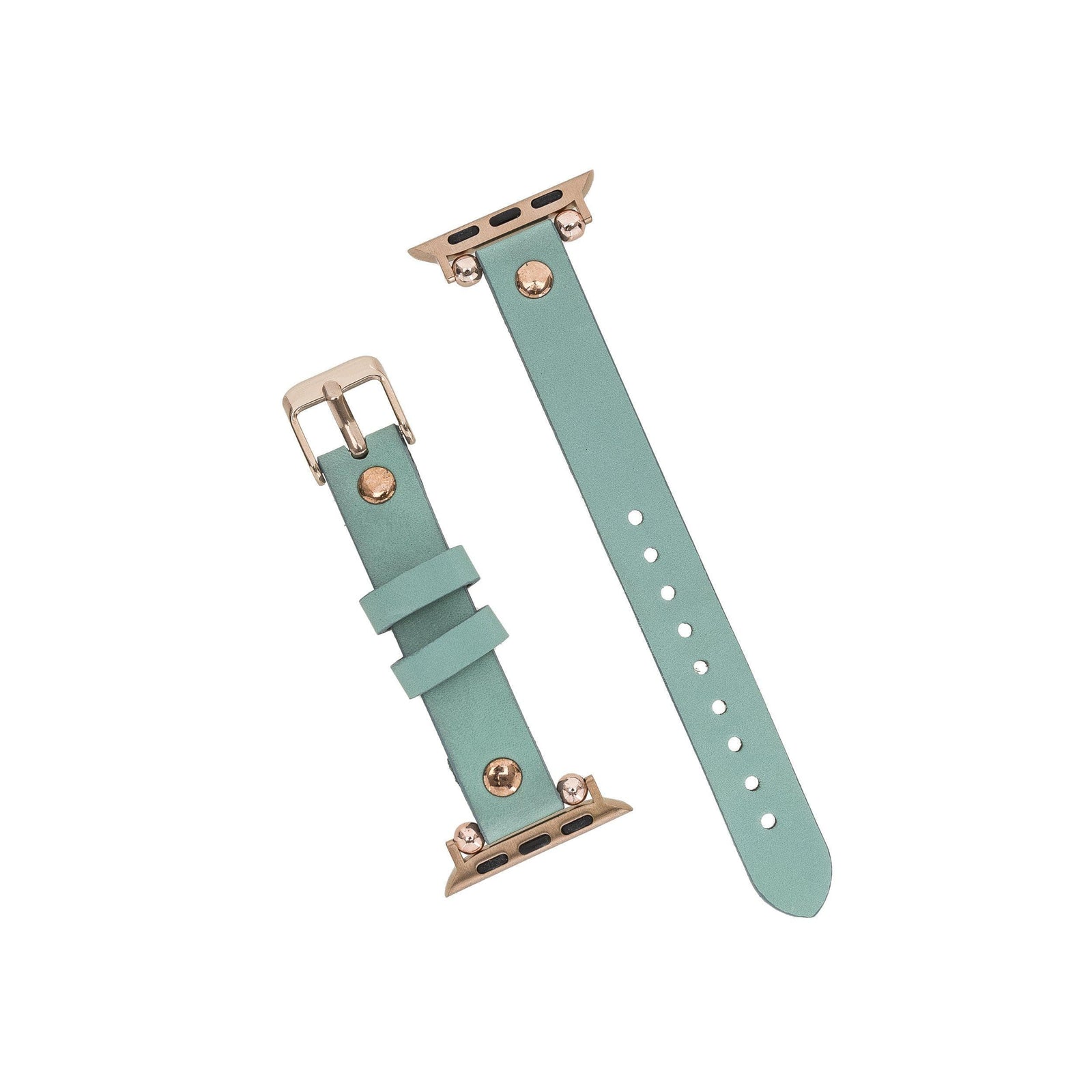 Ferro Leather Apple Watch Band with Rose Gold Trok-4