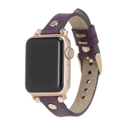 Load image into Gallery viewer, Ferro Leather Apple Watch Band with Rose Gold Trok-14
