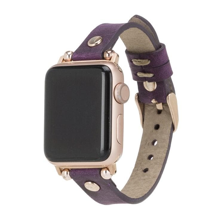 Ferro Leather Apple Watch Band with Rose Gold Trok-14