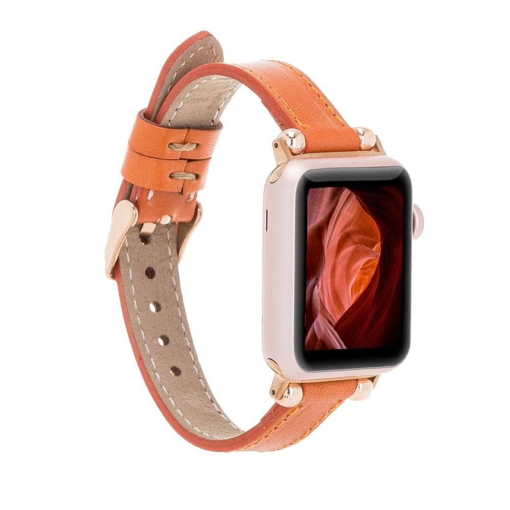 Seamy Ferro Style Leather Apple Watch Band-8