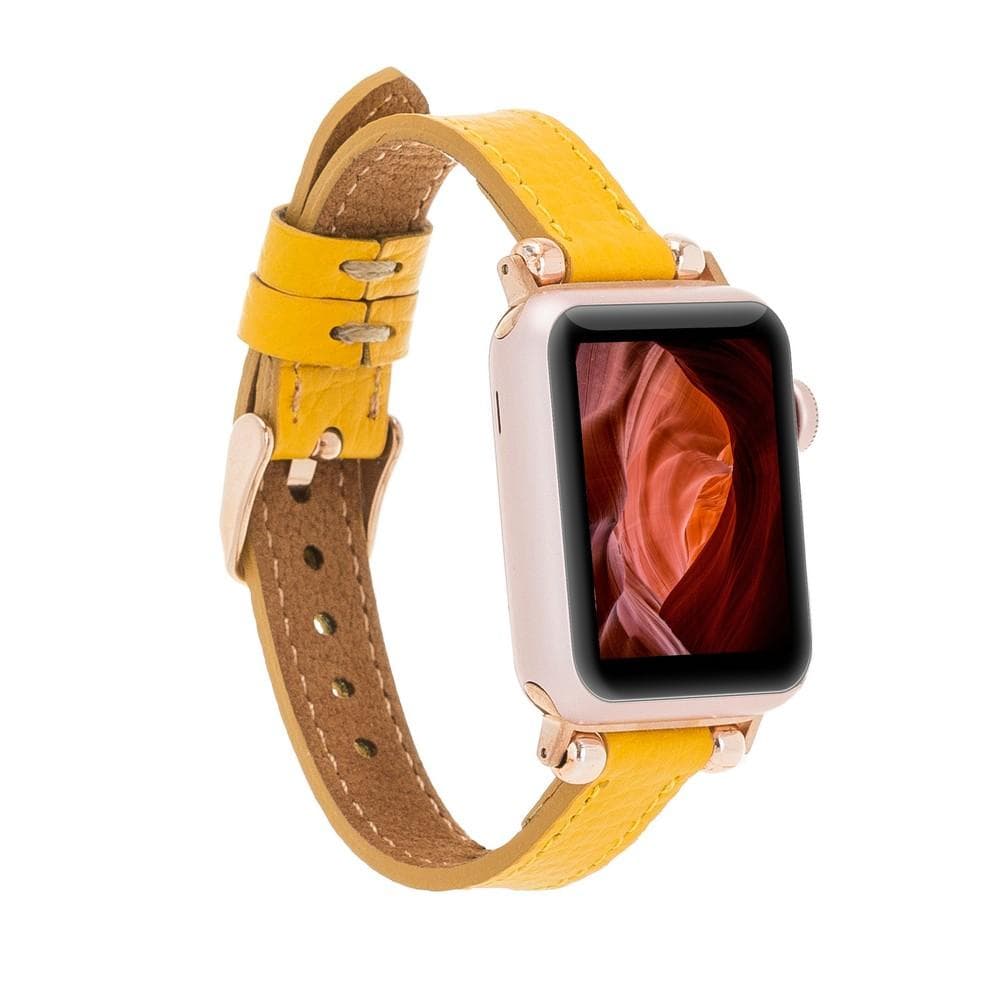 Seamy Ferro Style Leather Apple Watch Band-9