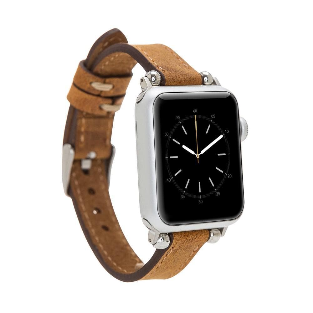 Seamy Ferro Style Leather Apple Watch Band-11